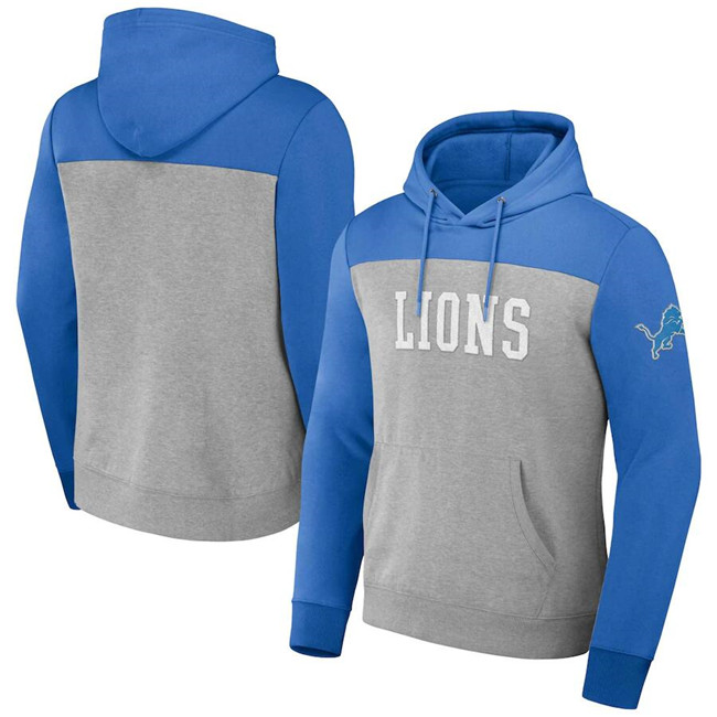 Detroit Lions x Darius Rucker Collection Heather Gray Color Blocked Pullover Hoodie